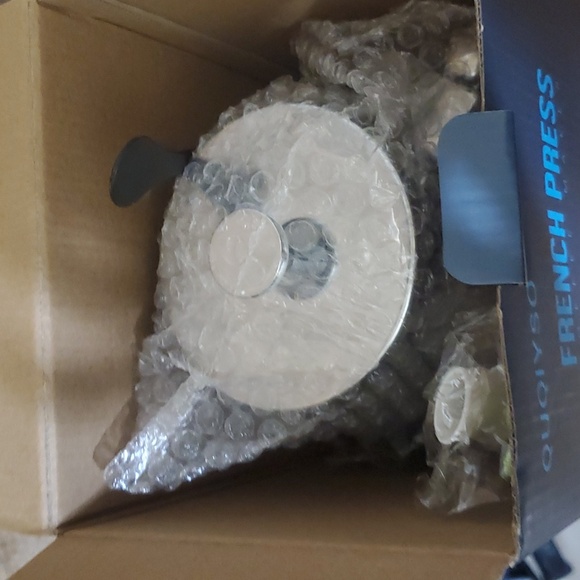 French Press Coffee Maker 34oz Large Stainless + Glass Set w/ Cups Brush Spoon - Picture 6 of 7